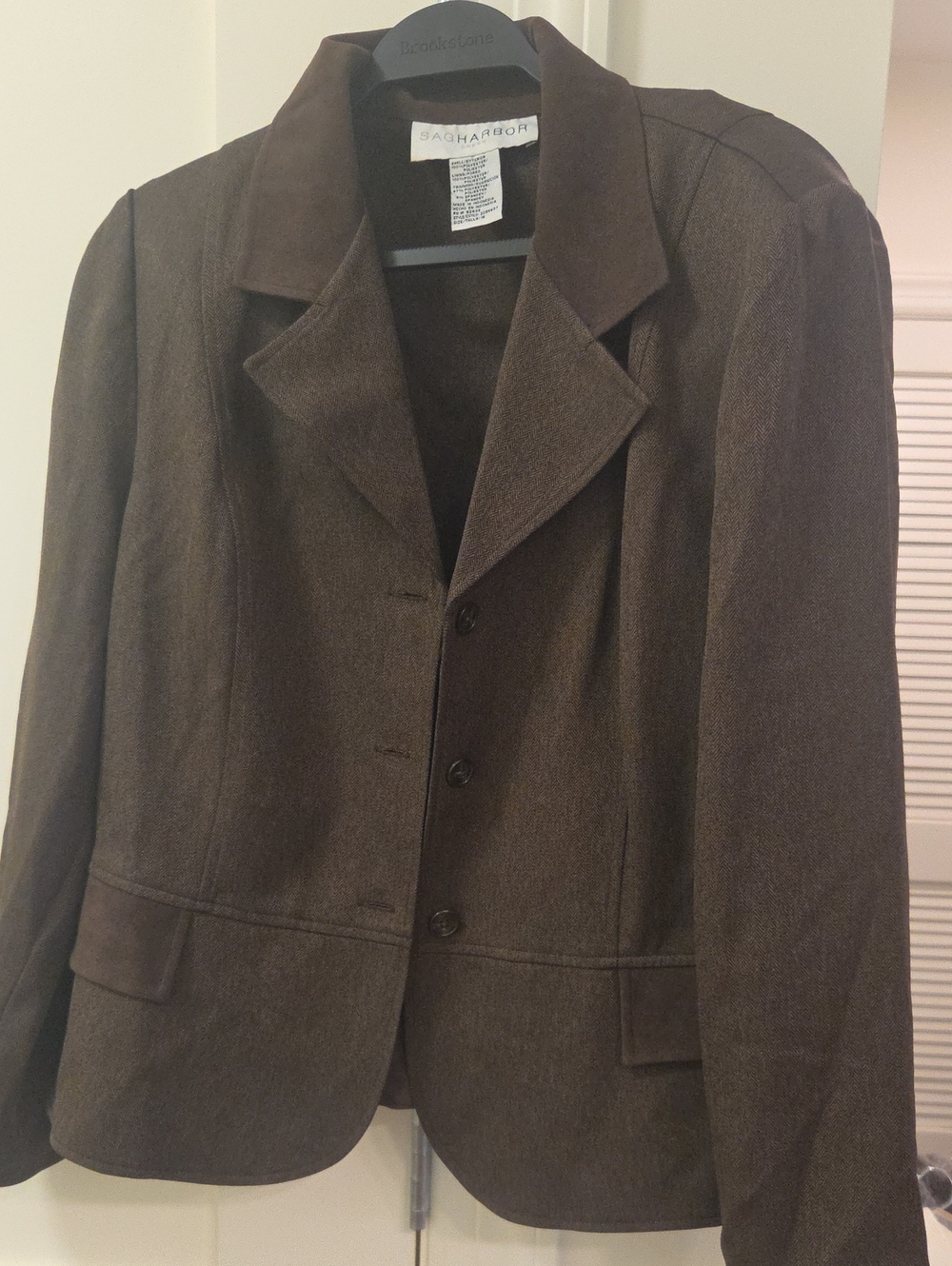 Sag Harbor Women's Brown Tailored Blazer Jacket